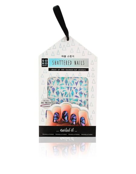 SHATTERED NAILS sheet 120 faceted nail stickers & nail tweez by Oh K!